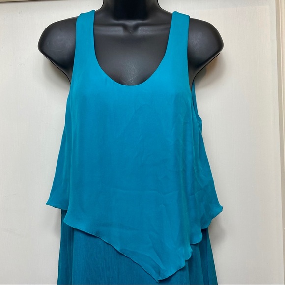 Alice + Olivia Teal Tiered Silk Tank Dress NWT - Picture 5 of 8